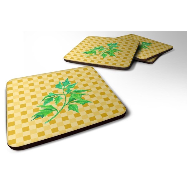 Carolines Treasures Celery on Basketweave Foam Coasters - Set of 4 - BB7192FC