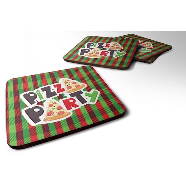 Carolines Treasures Pizza Party Foam Coasters - Set of 4 - BB7059FC