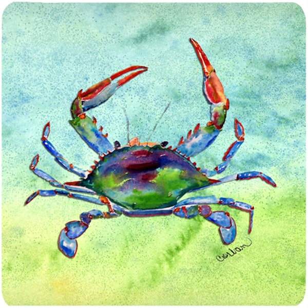 Carolines Treasures Crab Foam Coasters - Set of 4- 3.5 x 3.5 In. - 8550FC