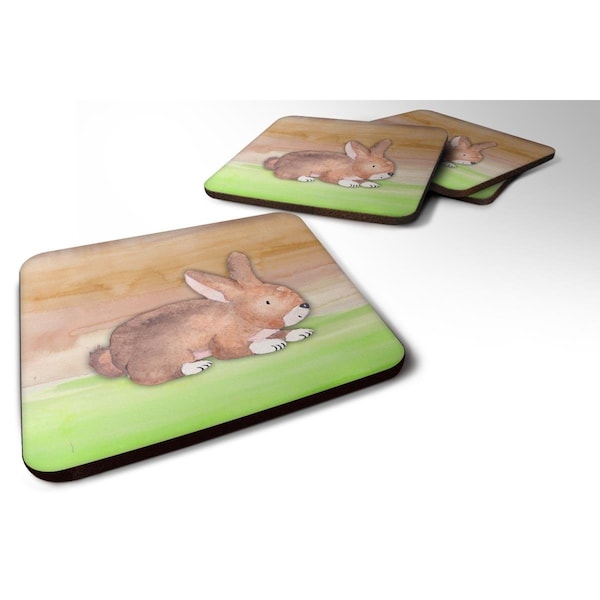 Carolines Treasures Rabbit Watercolor Foam Coasters - Set of 4 - BB7410FC