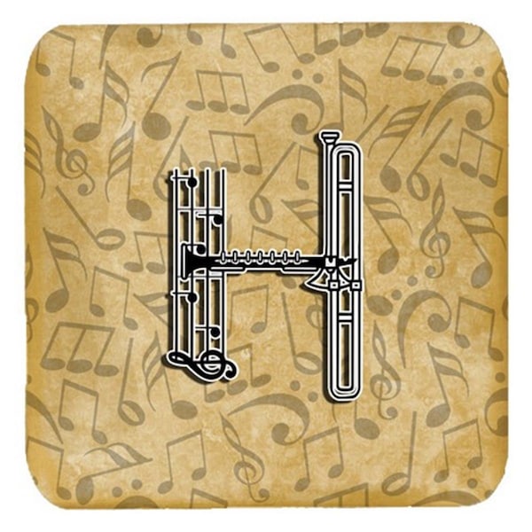 Carolines Treasures Letter H Musical Instrument Alphabet Foam Coasters- Set of 4 - CJ2004-HFC