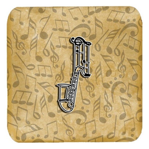 Carolines Treasures Letter J Musical Instrument Alphabet Foam Coasters- Set of 4 - CJ2004-JFC