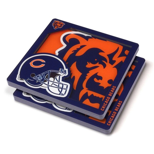 Youthefan YouTheFan 8499917 NFL Chicago Bears 3D Logo Series Coasters - 8499917
