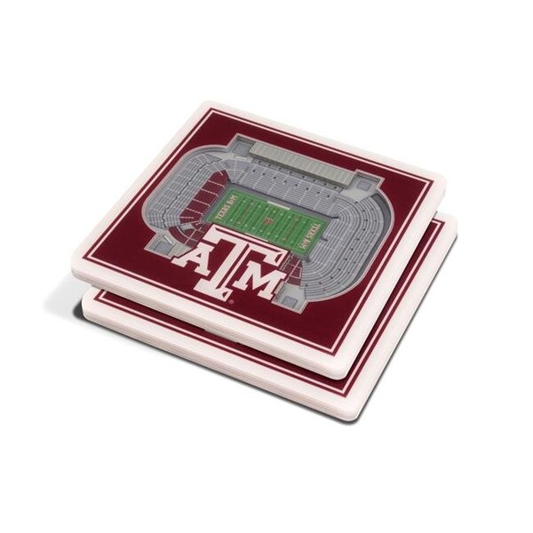 You The Fan YouTheFan 5022395 NCAA Texas A&M Aggies Kyle Field 3D StadiumViews Coaster Set - Pack of 2 - 5022395