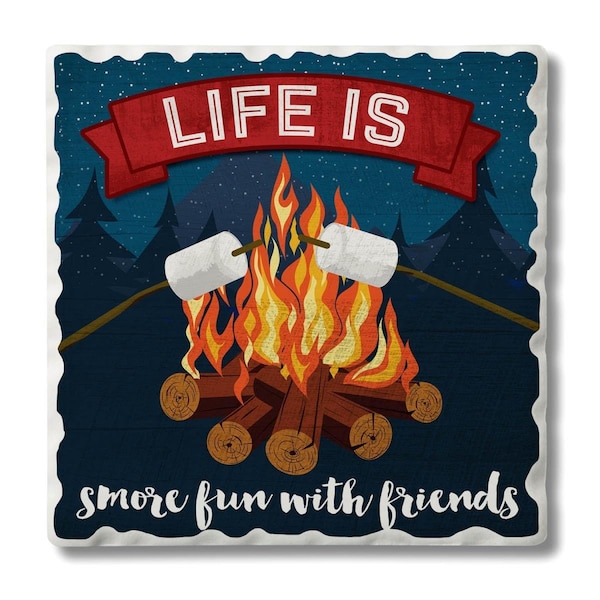 Counterart Counter Art Life is Smore Fun Single Tumbled Tile Coaster - CART0201592