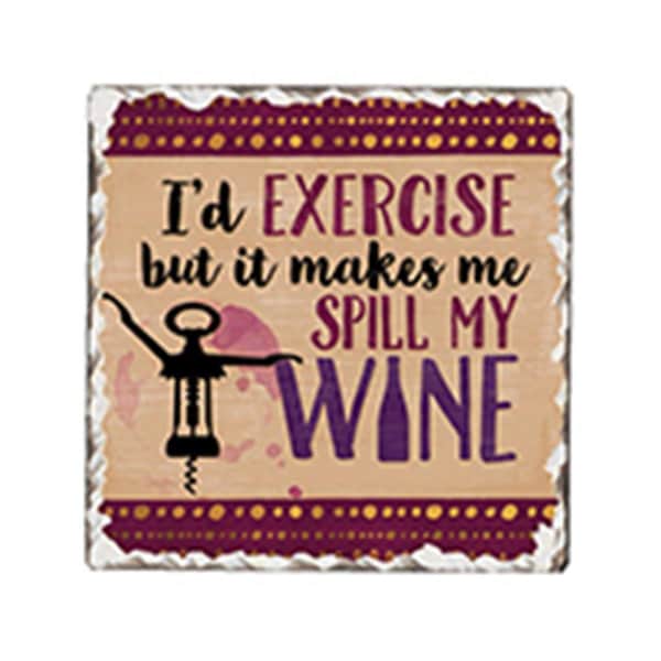 Counter Art Spill My Wine Single Tumble Tile Coaster - CART67645