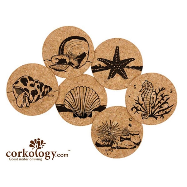 Corkology Marine Life Cork Coaster Sets - CO99630