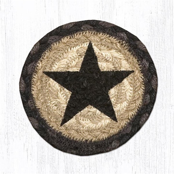 Palacedesigns 5 x 5 in. Black Star Printed Round Coaster - PA2846025