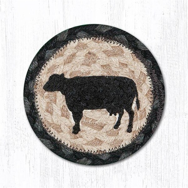 Palacedesigns 5 x 5 in. Cow Silhouette Printed Round Coaster - PA2857997