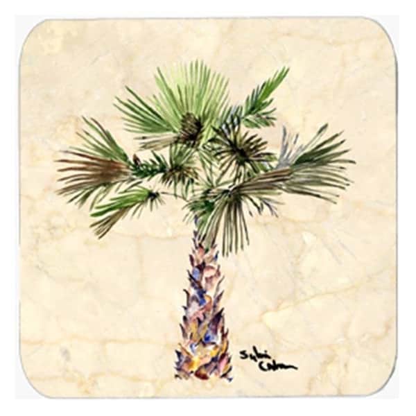 Carolines Treasures Carolines Treasures 8480-FC Palm Tree Foam Coasters - Set 4; 3.5 x 3.5 In. - 8480-FC