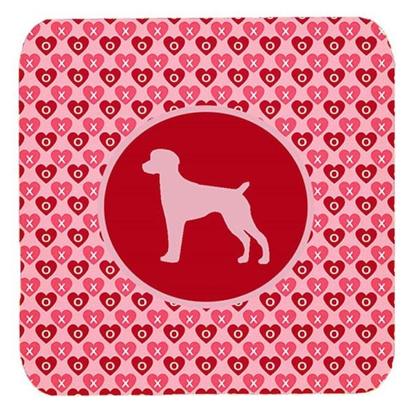 Carolines Treasures German Shorthaired Pointer Valentine Hearts Foam Coasters, 3.5 x 3.5 in., 4PK - SDK1035-A-FC