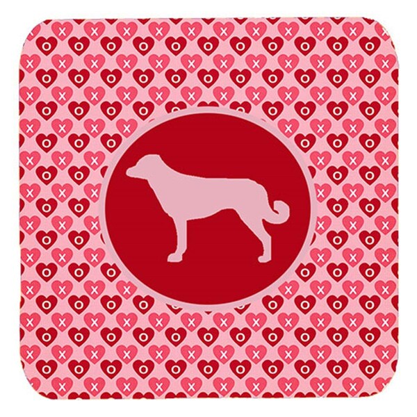 Carolines Treasures Anatolian Shepherd Valentine Hearts Foam Coasters, 3.5 x 3.5 in., 4PK - SDK1008-A-FC