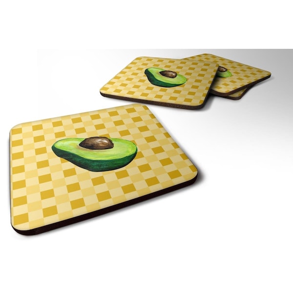 Carolines Treasures Sliced Avacado on Basketweave Foam Coasters - Set of 4 - BB7221FC