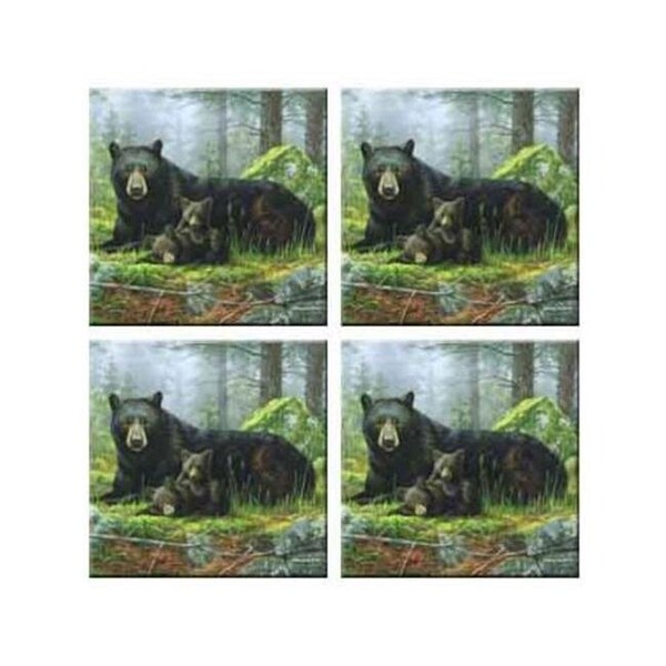 Mcgowan Mfg Co McGowan TT92420 Tuftop Black Bears Coasters Set of 4 - TT92420