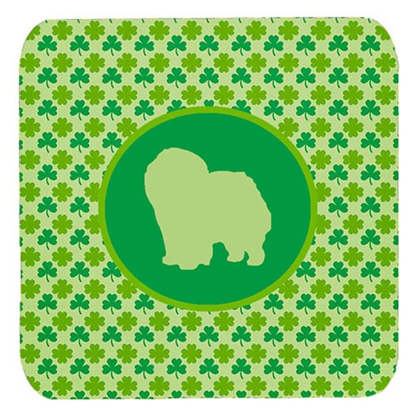 Carolines Treasures Chow Chow Lucky Shamrock Foam Coasters- Set of 4 - SDK1125-C-FC