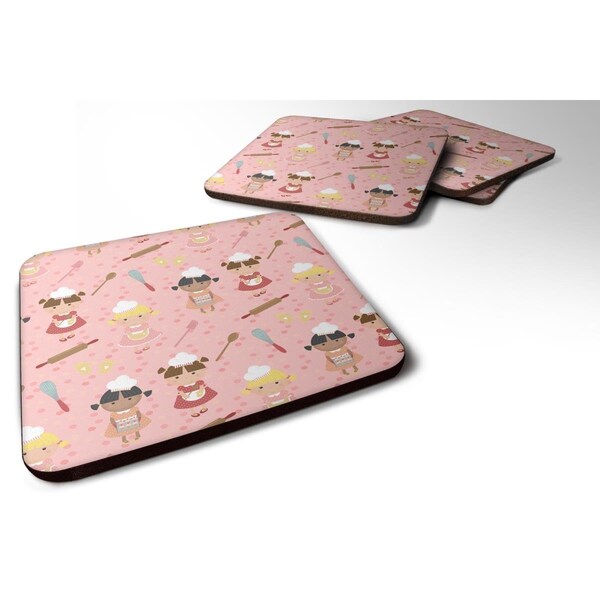 Carolines Treasures Bakers Delight on Pink Foam Coasters - Set of 4 - BB7312FC