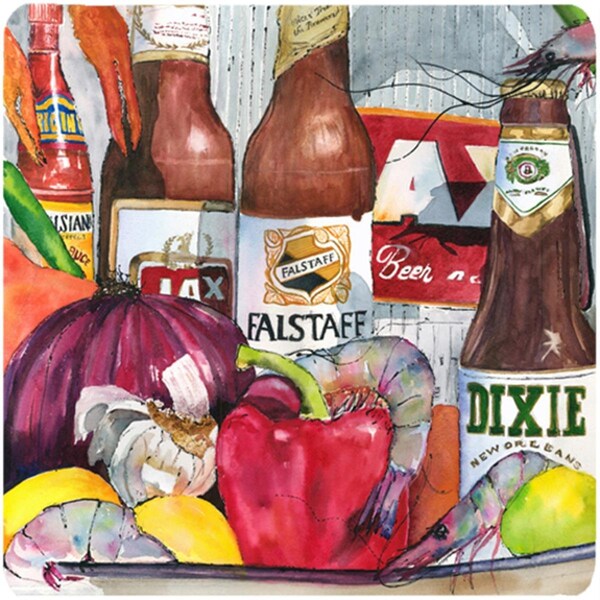 Carolines Treasures New Orleans Beers And Spices Foam Coasters - Set of 4 - 1017-1FC