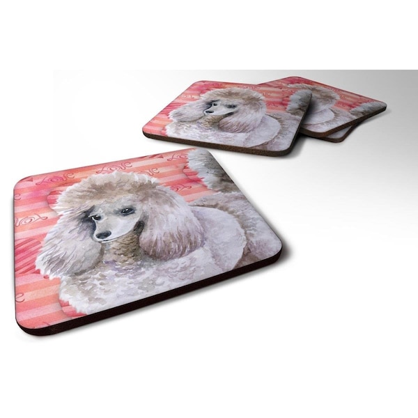 Carolines Treasures Poodle Love Foam Coaster - Set of 4 - BB9752FC