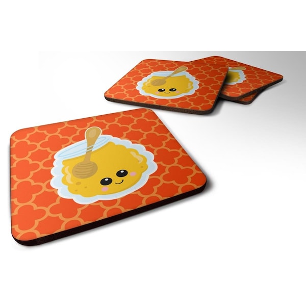 Carolines Treasures Honey Jar Face Foam Coasters - Set of 4 - BB7054FC