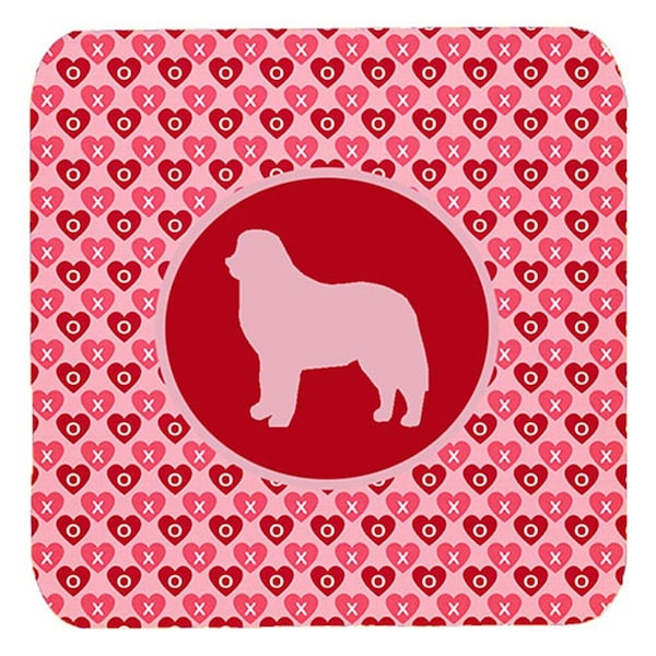 Carolines Treasures Bernese Mountain Dog Valentine Hearts Foam Coasters, 3.5 x 3.5 in., 4PK - SDK1117-A-FC