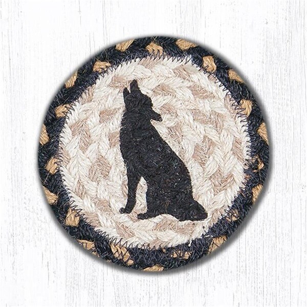 Palacedesigns 5 in. Howling Coyote Individual Coaster Rug - PA1532086