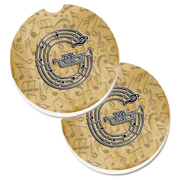 Carolines Treasures Letter G Musical Instrument Alphabet Cup Holder Car Coaster, 2PK - CJ2004-GCARC