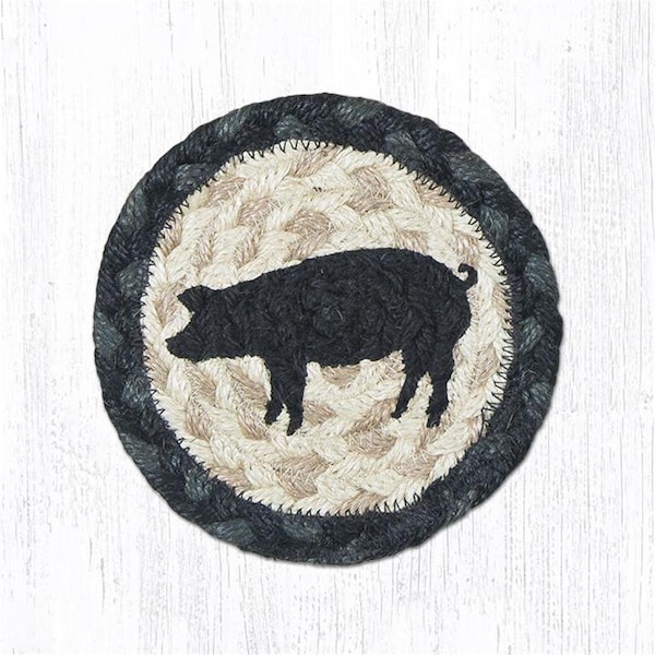 Palacedesigns 5 x 5 in. Pig Silhouette Printed Round Coaster - PA2857998