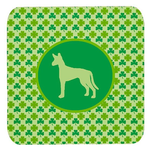 Carolines Treasures Ibizan Hound Lucky Shamrock Foam Coasters- Set of 4 - SDK1134-C-FC