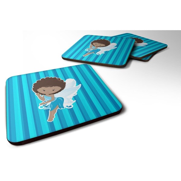 Carolines Treasures Fairy Blue Stripes Foam Coasters - Set of 4 - BB6906FC