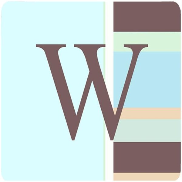 Carolines Treasures Carolines Treasures CJ1003-WFC Monogram - Blue Stripes Foam Coasters Initial Letter W; Set Of 4 - CJ1003-WFC