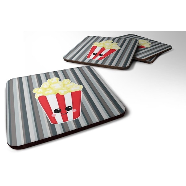 Carolines Treasures Popcorn Face Foam Coasters - Set of 4 - BB7053FC