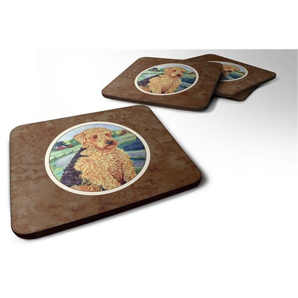 Carolines Treasures Airedale Terrier Foam Coaster, 3.5 x 0.25 x 3.5 in. - Set of 4 - 7096FC