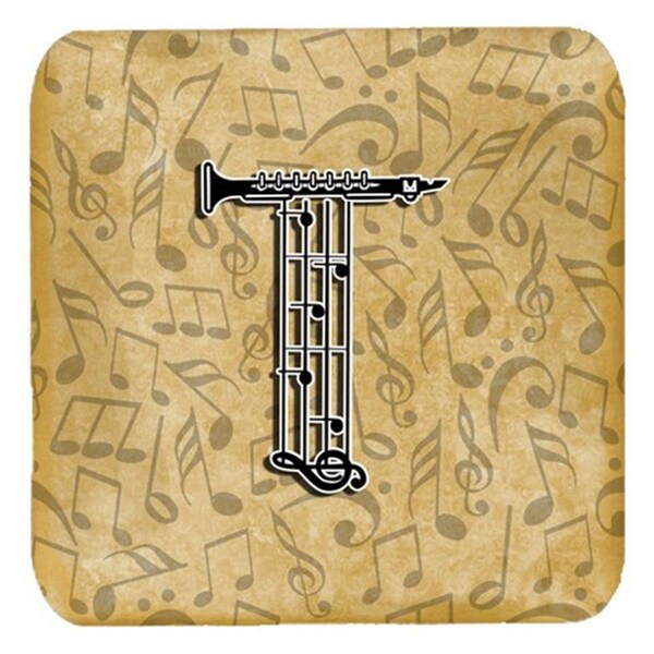 Carolines Treasures Letter T Musical Instrument Alphabet Foam Coasters- Set of 4 - CJ2004-TFC