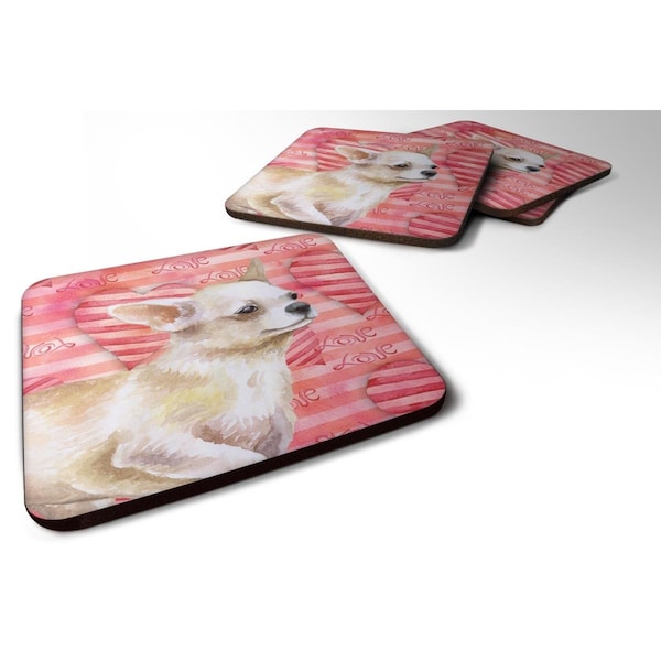 Carolines Treasures Chihuahua Leg up Love Foam Coaster - Set of 4 - BB9784FC