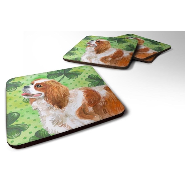 Carolines Treasures Cavalier Spaniel St Patricks Foam Coaster - Set of 4 - BB9837FC