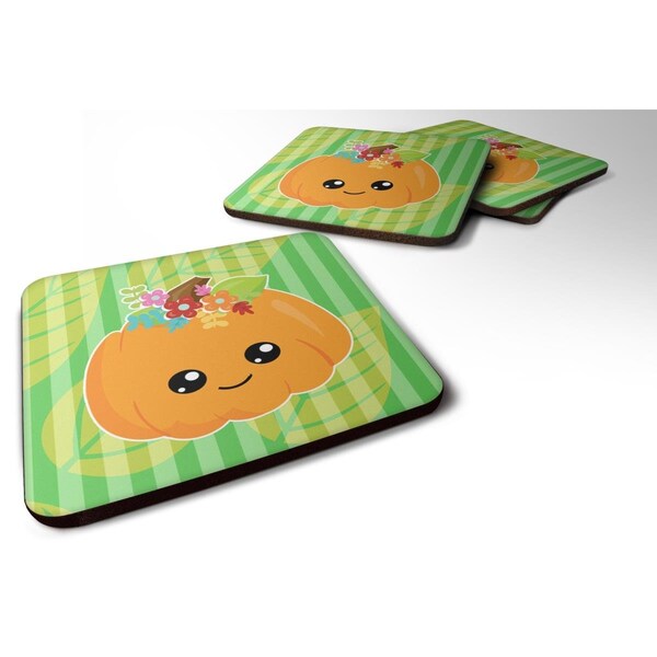 Carolines Treasures Pumpkin Fall Foam Coasters - Set of 4 - BB6796FC