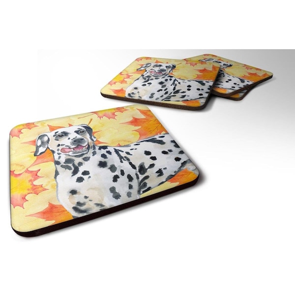Carolines Treasures Dalmatian Fall Foam Coaster, 3.5 x 3.5 in. - Set of 4 - BB9914FC