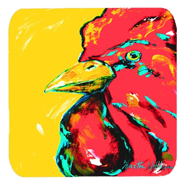 Carolines Treasures Bird - Rooster Big Head Foam Coasters- Set of 4 - MW1138FC