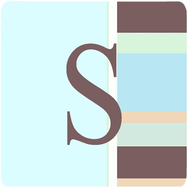Carolines Treasures Monogram - Blue Stripes Foam Coasters Initial Letter S- Set of 4 - CJ1003-SFC