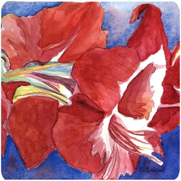Carolines Treasures Carolines Treasures RDR2007FC Flower - Amaryllis Foam Coasters - Set Of 4; 3.5 x 3.5 In. - RDR2007FC