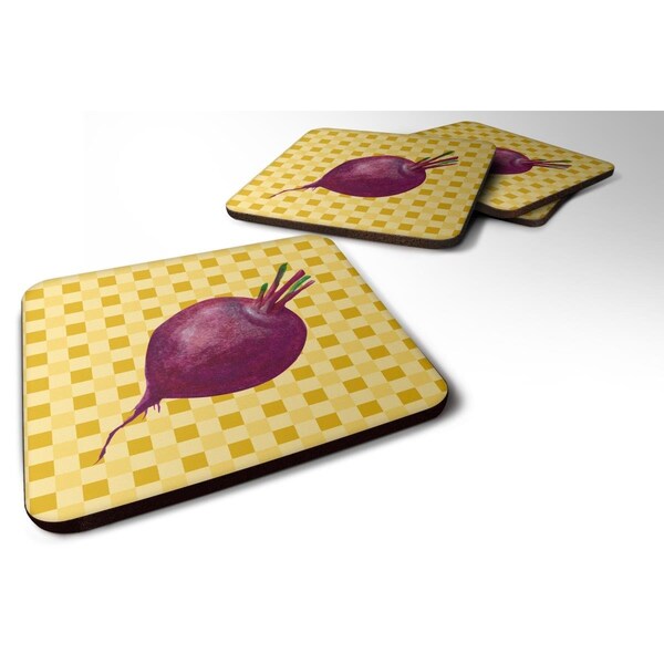 Carolines Treasures Beet Root on Basketweave Foam Coasters - Set of 4 - BB7185FC