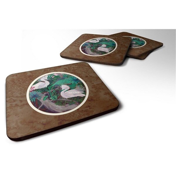 Carolines Treasures Bird Egret Foam Coaster, Set of 4 - 7142FC