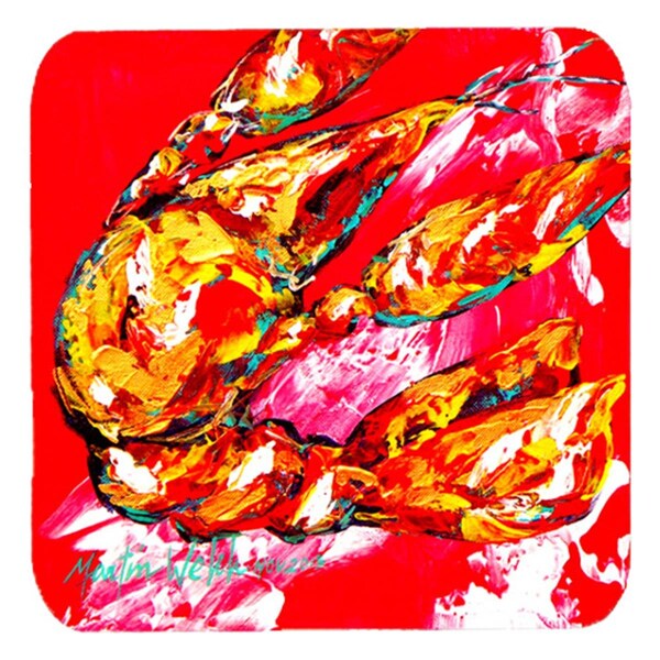 Carolines Treasures Crawfish Too Hot Foam Coasters- Set of 4 - MW1067FC