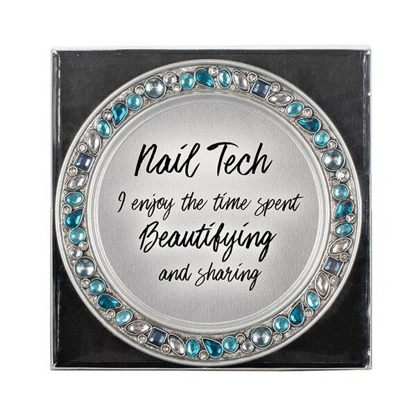 Dicksons Dicksons JCT119T Nail Tech Teal Jeweled Photo Frame Coaster - JCT119T