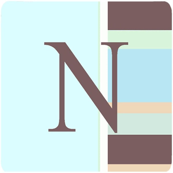 Carolines Treasures Monogram - Blue Stripes Foam Coasters Initial Letter N- Set of 4 - CJ1003-NFC