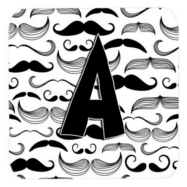Carolines Treasures Letter A Moustache Initial Foam Coasters- Set of 4 - CJ2009-AFC