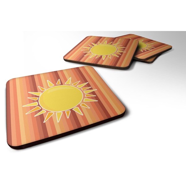 Carolines Treasures Sun With Stripes Foam Coasters - Set of 4 - BB6924FC