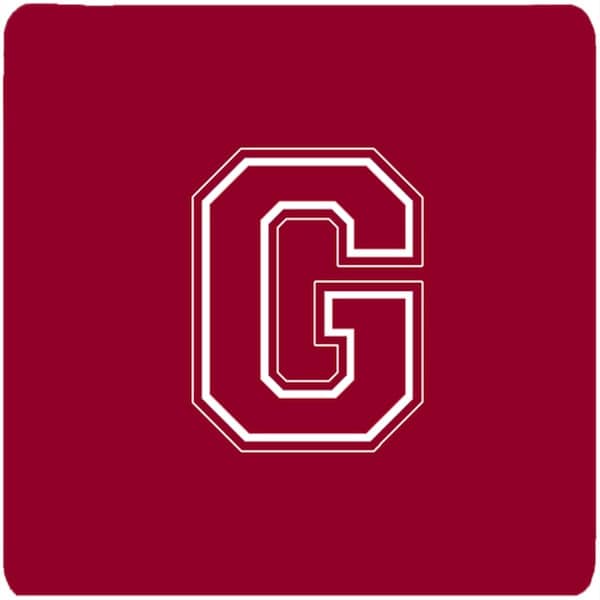 Carolines Treasures Set of 4 Monogram - Maroon and White Foam Coasters Initial Letter G - CJ1032-GFC