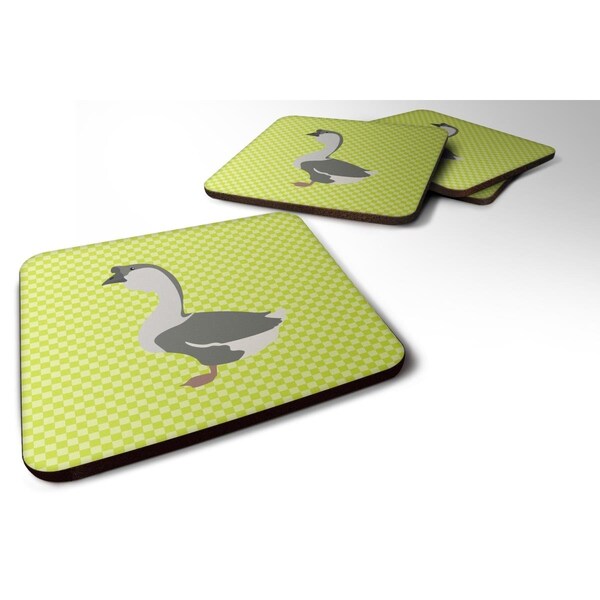 Carolines Treasures African Goose Green Foam Coaster, Set of 4 - BB7725FC