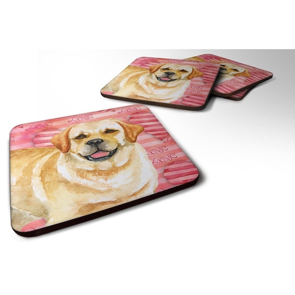Carolines Treasures Golden Retriever Love Foam Coaster - Set of 4 - BB9751FC